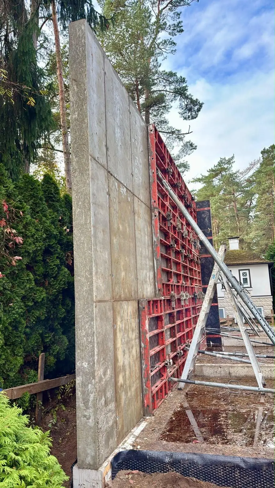 Concrete wall and formwork